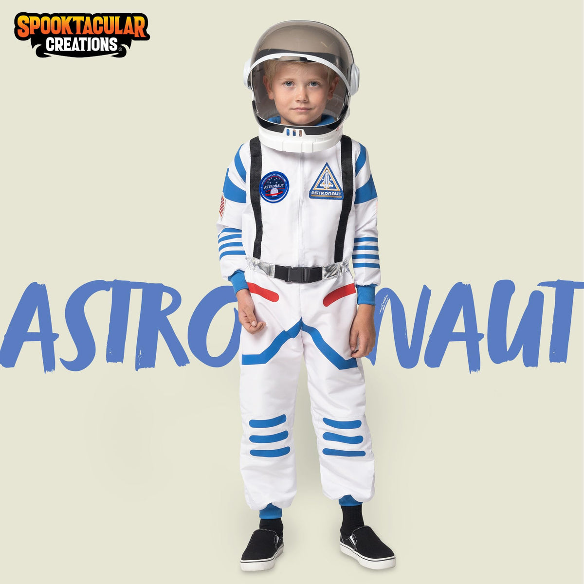 Spooktacular Creations blue jumpsuit shows front zip, easy wear for trick-or-treating.