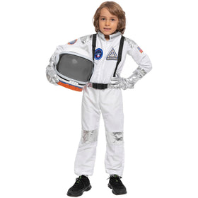 Spooktacular Creations astronaut jumpsuit with movable visor helmet for pretend space missions.