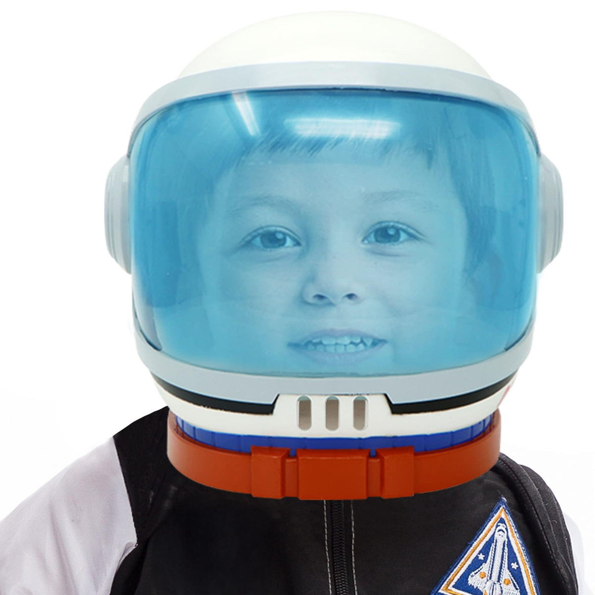 Spooktacular Creations blue and orange space helmet design