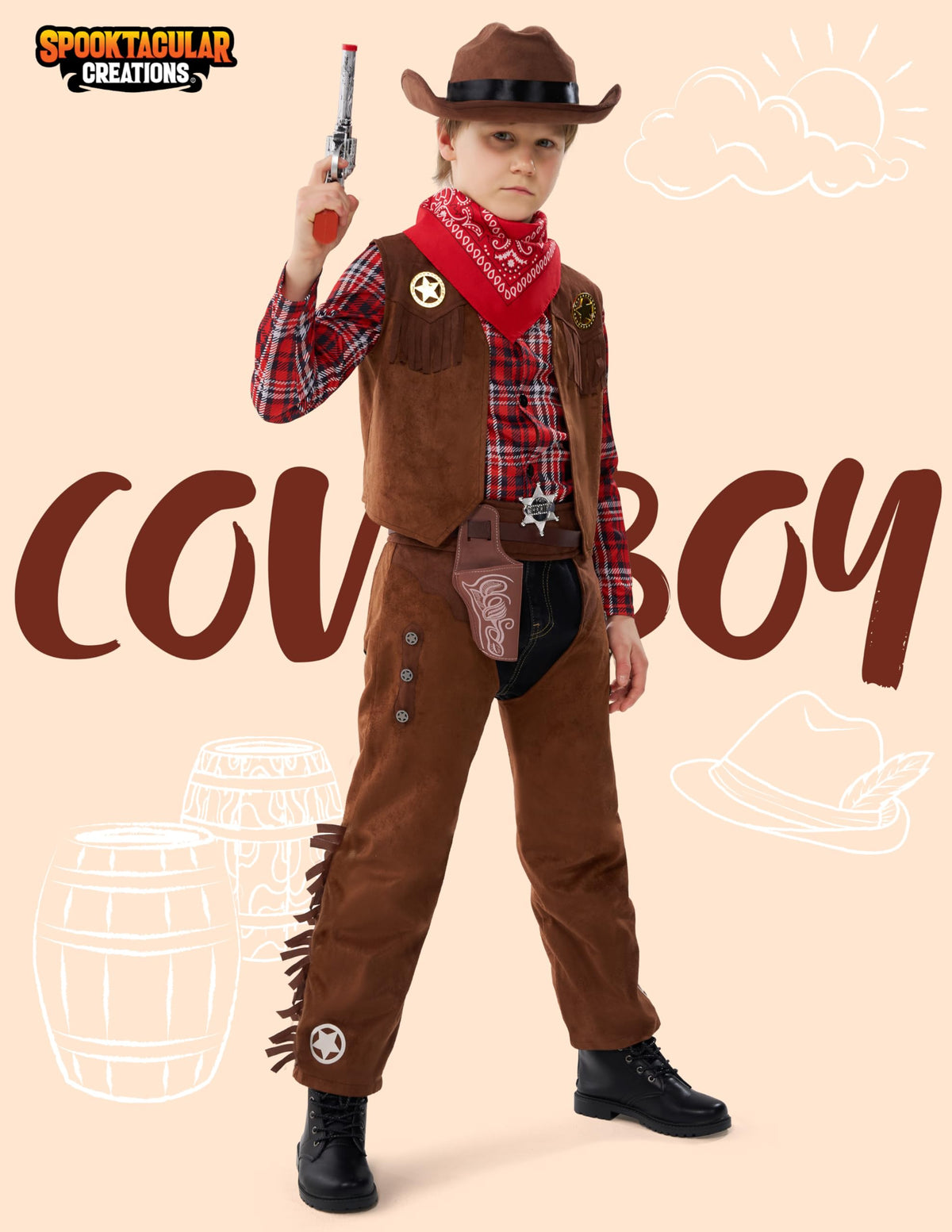 Spooktacular Creations cowboy shirt adds bold style and comfort for pretend play.
