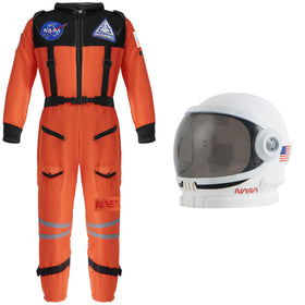 Spooktacular Creations embroidered logo and USA patches on the jumpsuit.