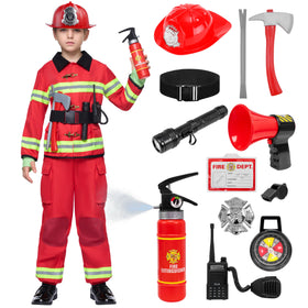 Spooktacular Creations firefighter costume jacket for kids; durable play gear.