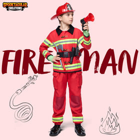 Spooktacular Creations firefighter costume pants; flexible fit for active pretend play.