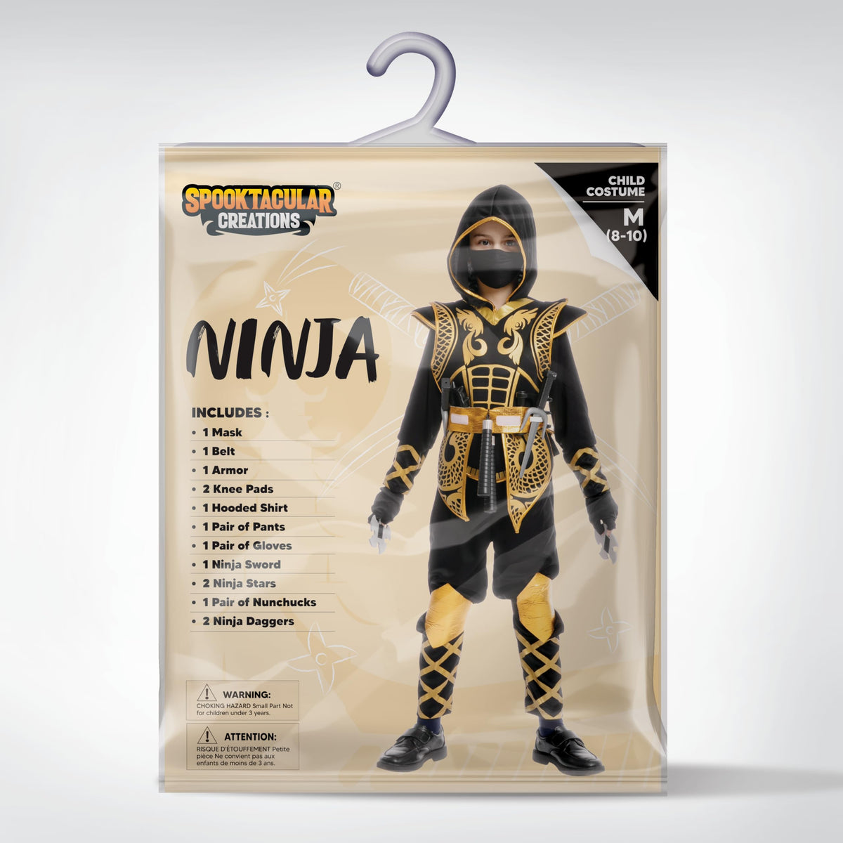 Spooktacular Creations Golden Ninja costume worn by child during a party.