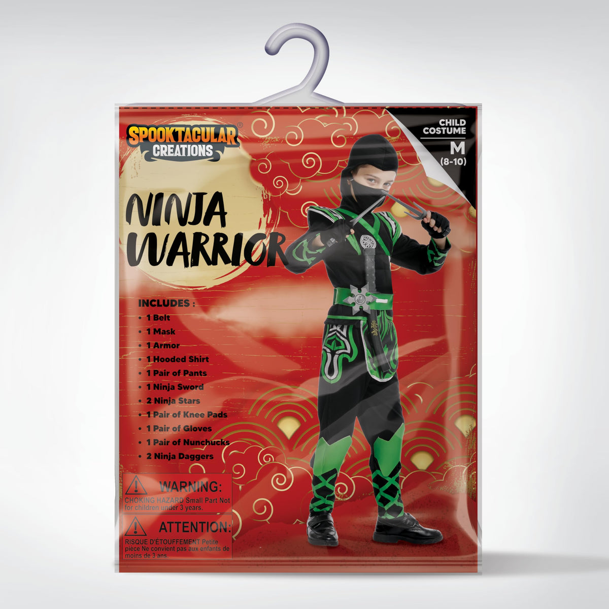 Spooktacular Creations Green Ninja gloves ensure secure fit during action moves.