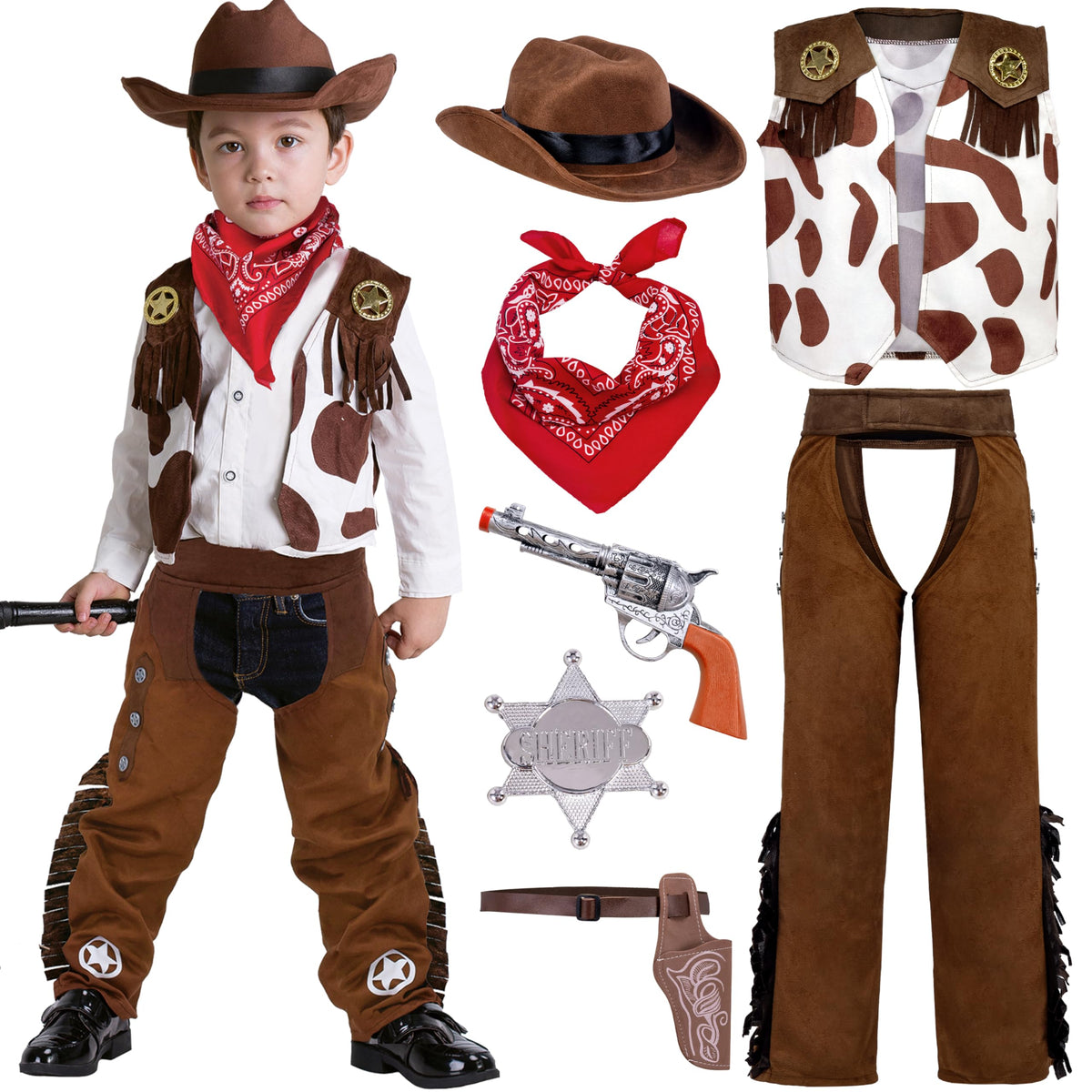 Spooktacular Creations brown cowboy hat for imaginative play and costumes