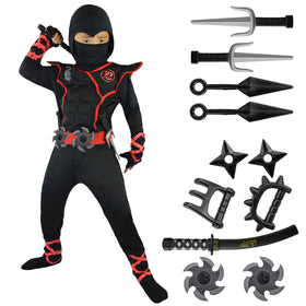 Spooktacular Creations Ninja jumpsuit with hood for authentic kids' costume play.