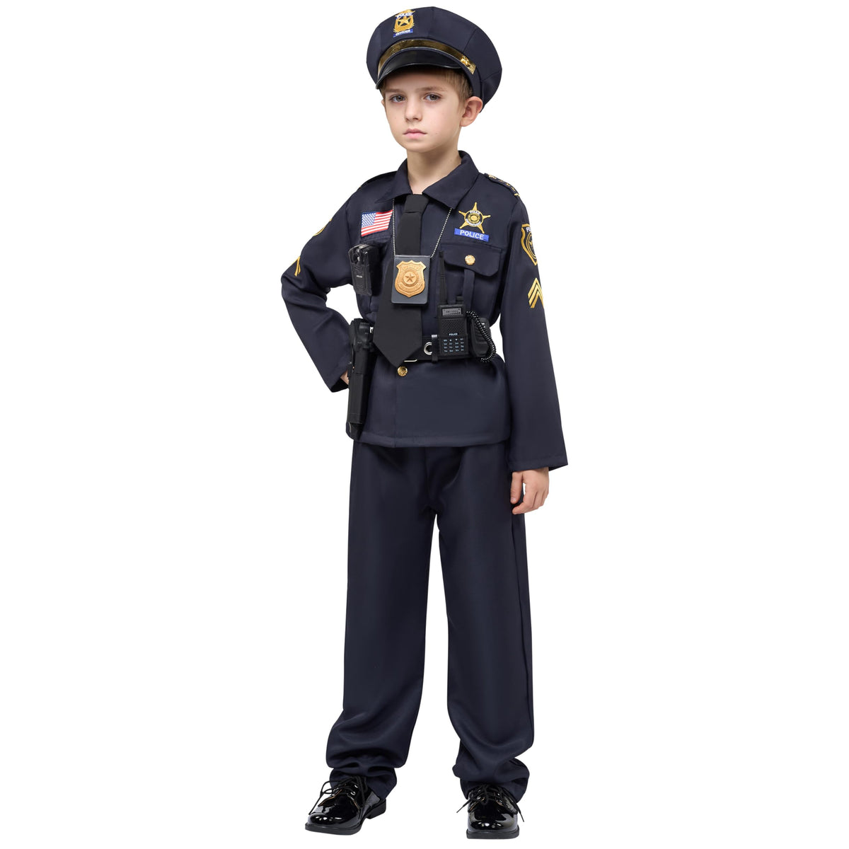 Spooktacular Creations police costume hat, completes a ready-to-wear look.