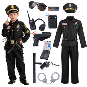 Spooktacular Creations police costume shirt, comfortable for all-day pretend play.