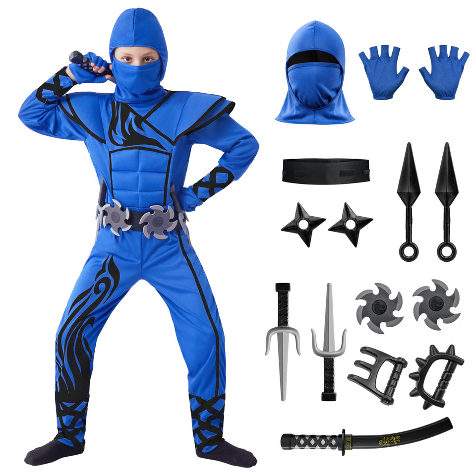 Spooktacular Creations ninja jumpsuit hood for kids, complete Halloween costume.