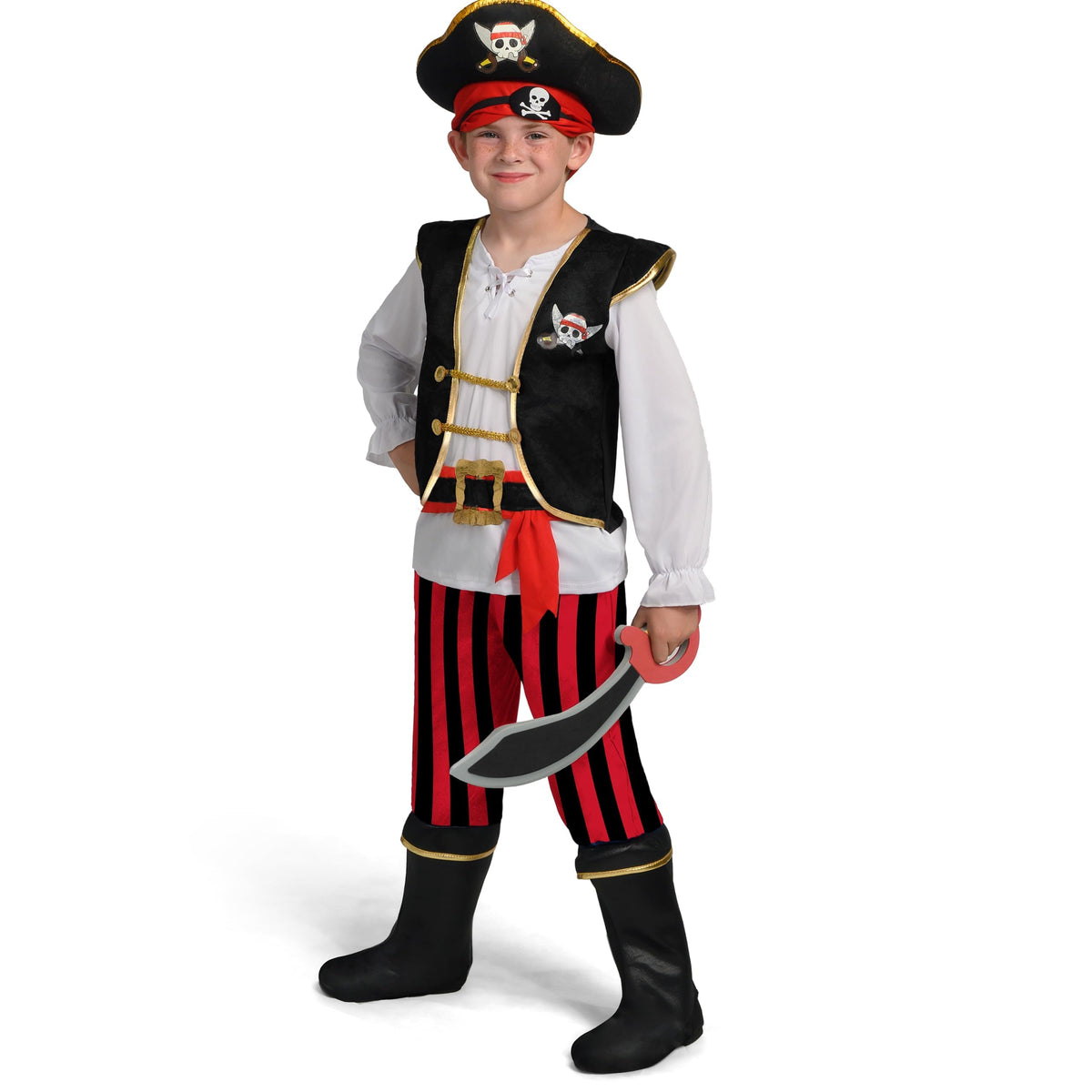 Spooktacular Creations pirate hat completes the costume for stage-ready looks.