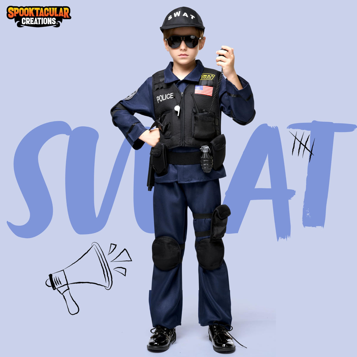 Spooktacular Creations SWAT shirt for kids, comfortable for long pretend play