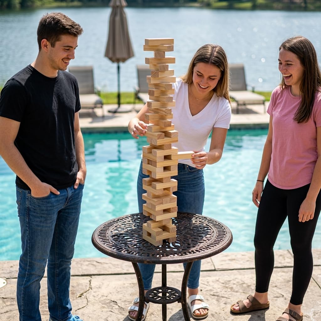 Sport Beats tower in play during backyard gathering height grows with suspense