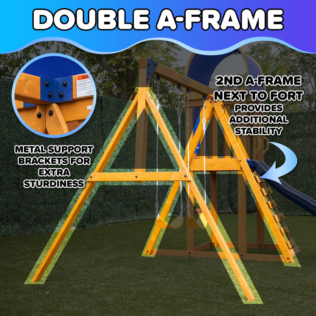 Sportspower Amelia Galaxy two-person LED saucer swing enables shared play.