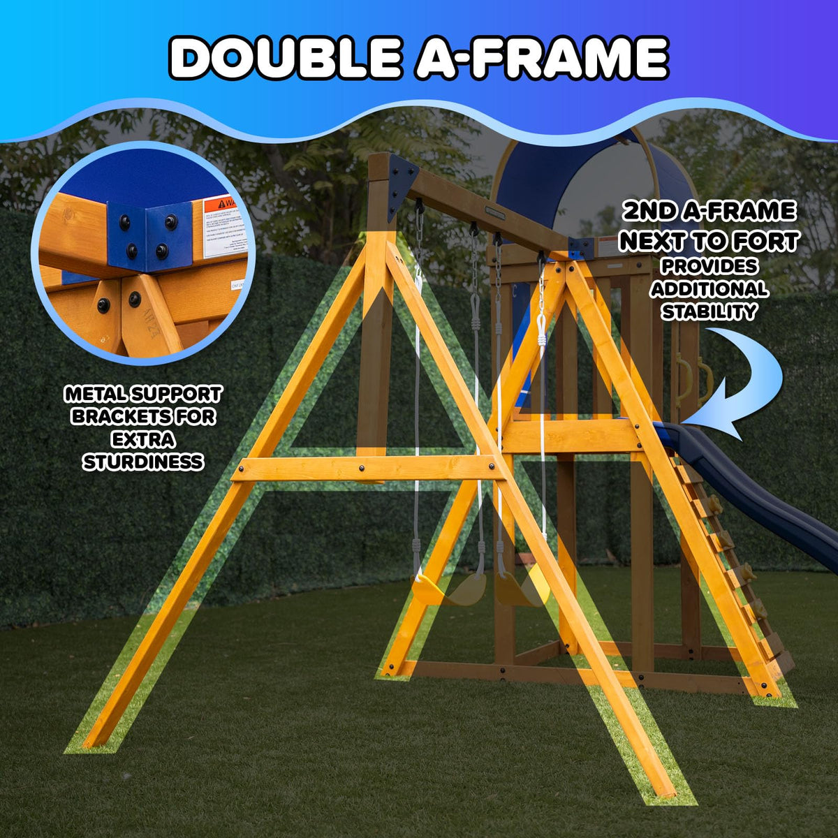 Sportspower Applewood cedar 6-foot wavy slide for smooth descents