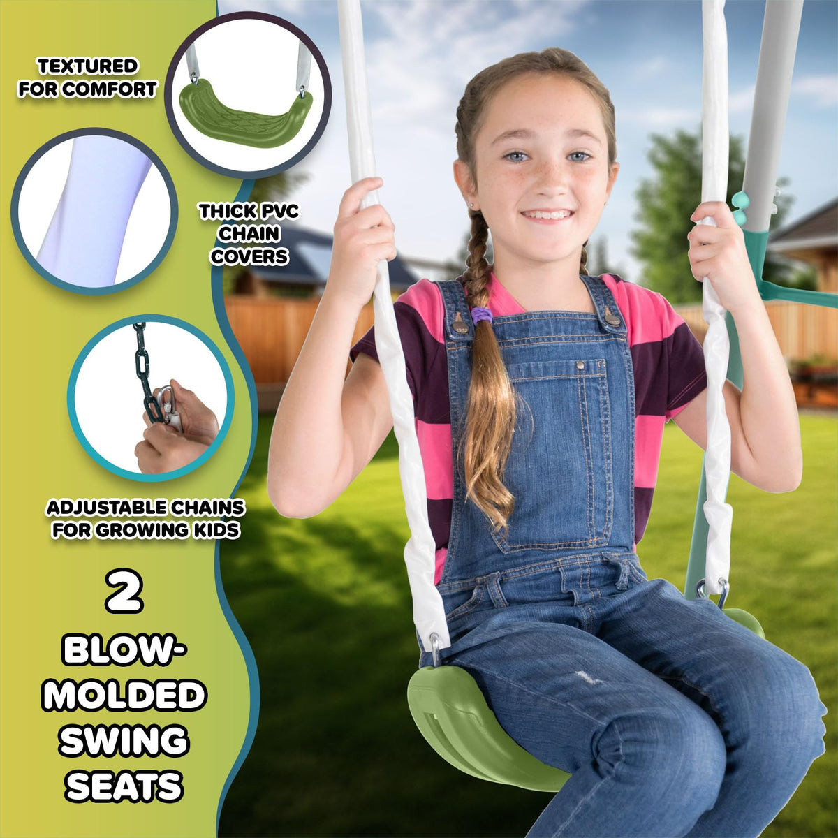 Two-child Arcadia glider provides shared adventure outdoors.