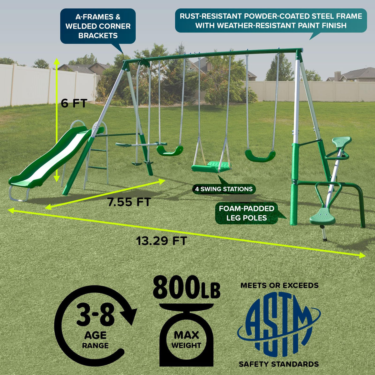 Sportspower Park Ridge 5ft slide invites quick scoots outdoors.