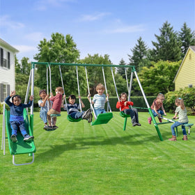 Sportspower Park Ridge Metal Swing Set assembled for backyard fun and durability.