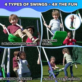 Sportspower Park Ridge standing swing offers easy entry for kids.