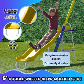Sportspower Royal Fun swing set shows two swings for shared play and interaction