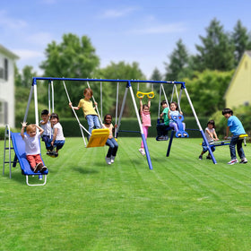 Sportspower Super 9 5ft slide in action for smooth backyard fun