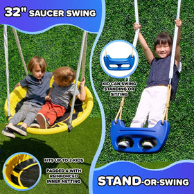 Sportspower Taylor 32-inch saucer swing keeps kids secure while swinging.