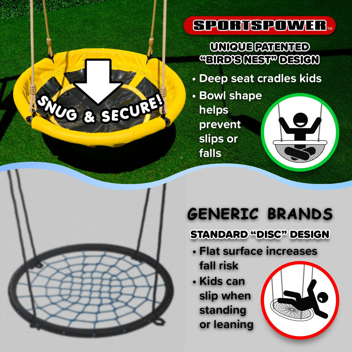 Sportspower Taylor standing swing delivering active play and easy mounting.