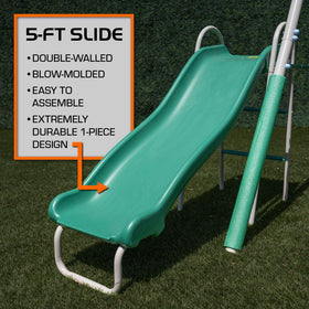 Sportspower Yonkers 5ft wave slide provides smooth, exciting outdoor sliding.
