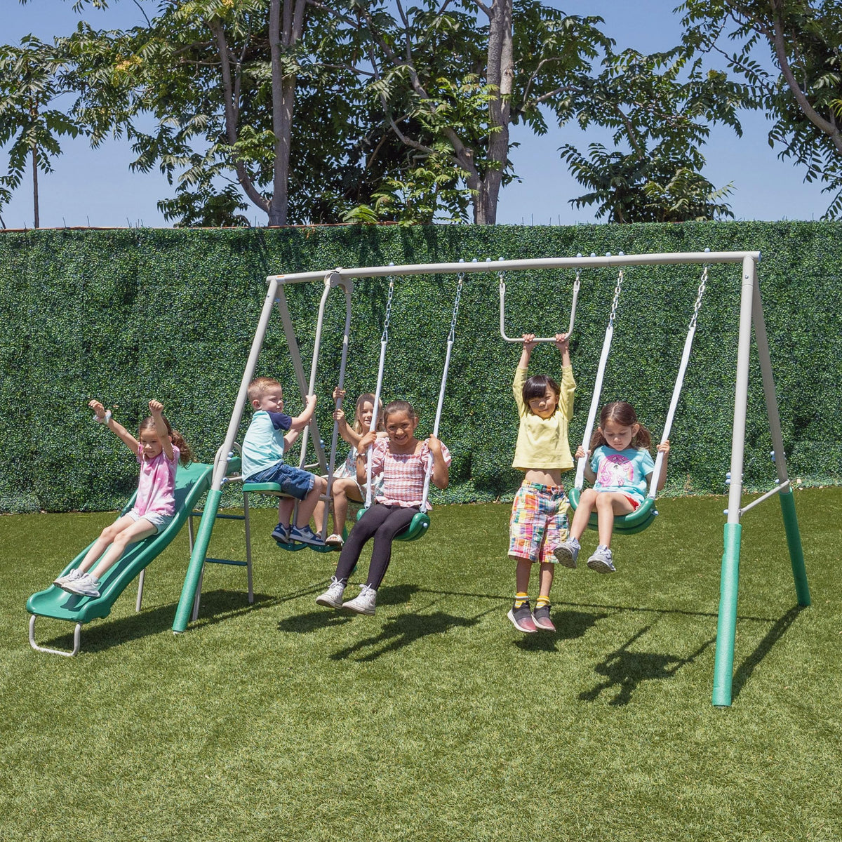 Sportspower Yonkers 6ft steel frame delivers sturdy backyard support.