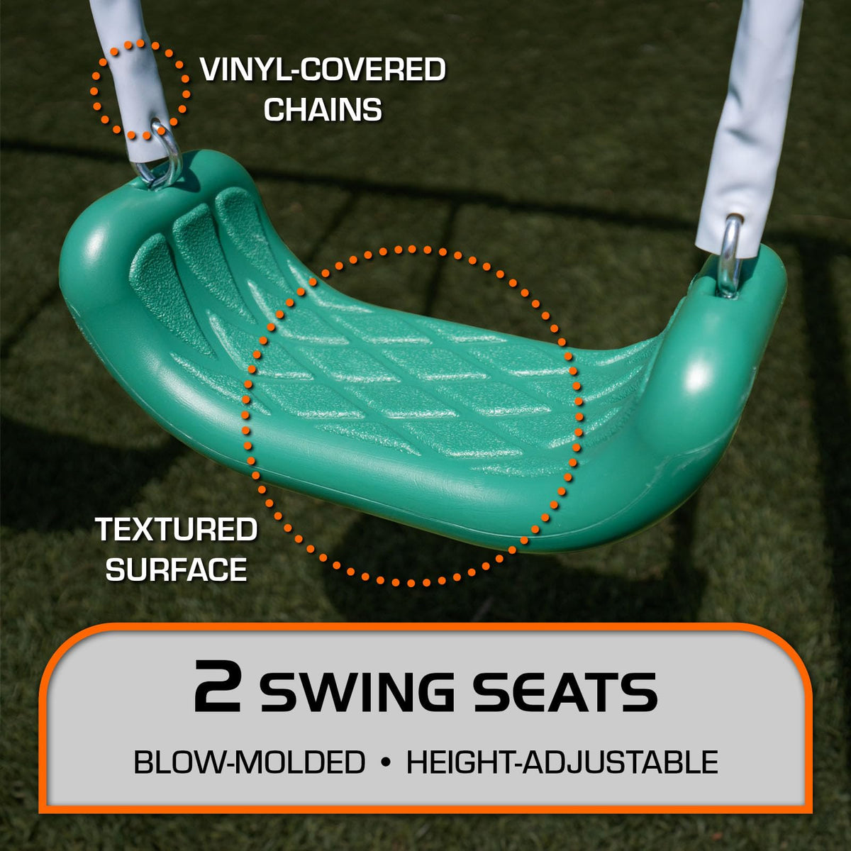 Sportspower Yonkers foam-padded frame legs boost safety during play.