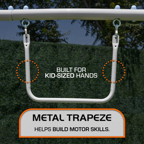 Sportspower Yonkers vinyl-covered swing chains protect kids' hands during swings.