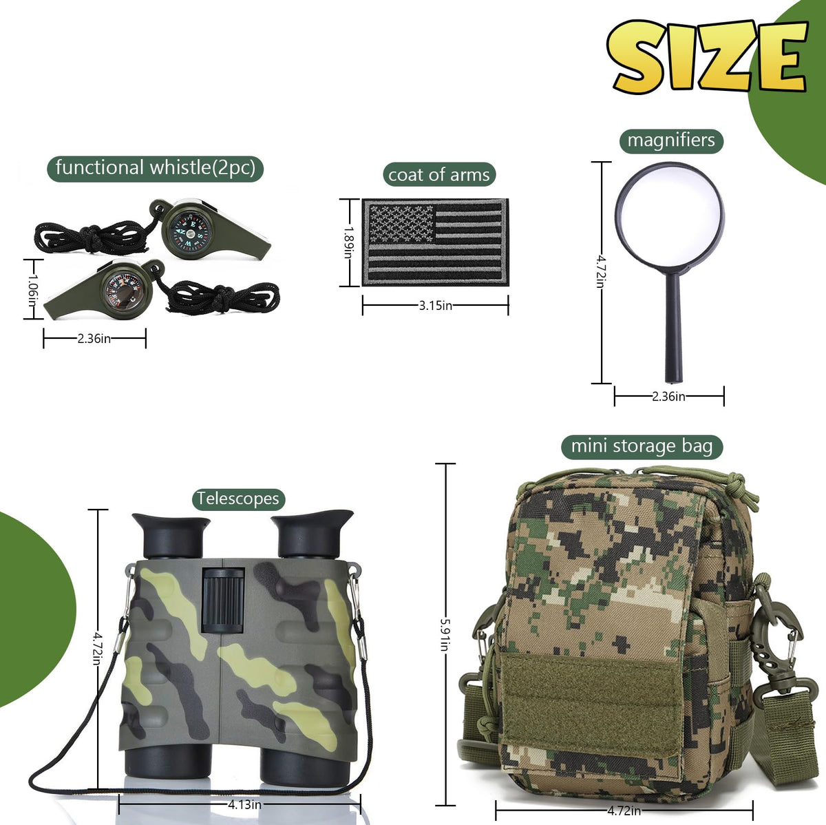SportsVoutdoors magnifier accessory for detailed close-up viewing.