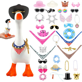 SPRFAIRY mini desk goose cowboy hat outfit adds playful charm to your desk decor.