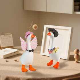 SPRFAIRY mini desk goose holiday dress boosts festive charm.