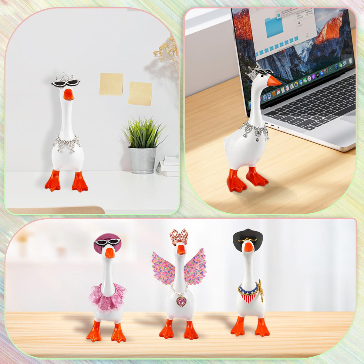 SPRFAIRY mini desk goose swimming ring outfit for playful summer vibes.
