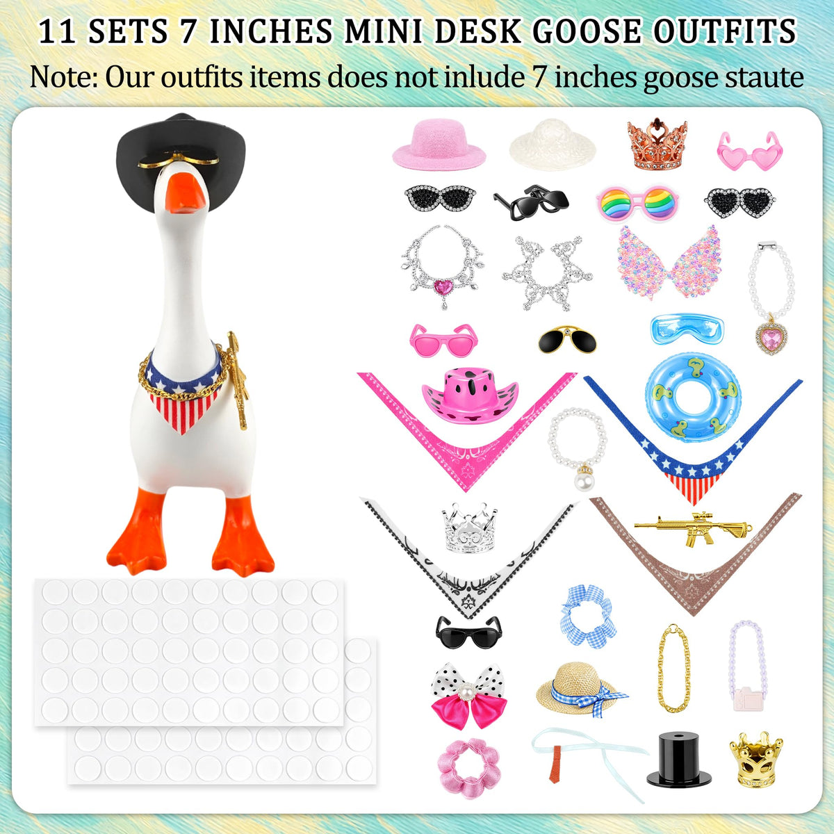 SPRFAIRY mini desk goose vacation dress inspires year-round desk decoration.