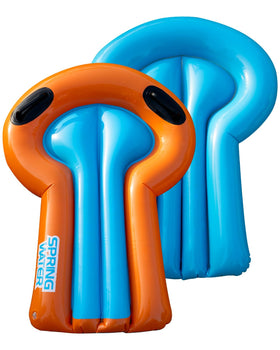 Spring Water bodyboard on a backyard slip lawn with secure grip handles.
