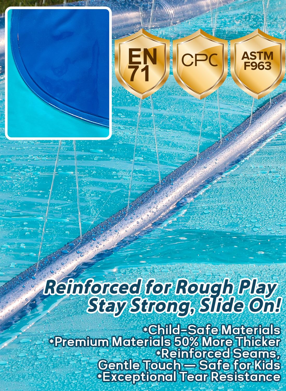Spring Water inflatable guard rails enhance backyard safety