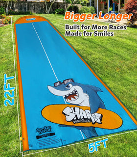Spring Water shark-pattern inflatable bodyboard for kids' race