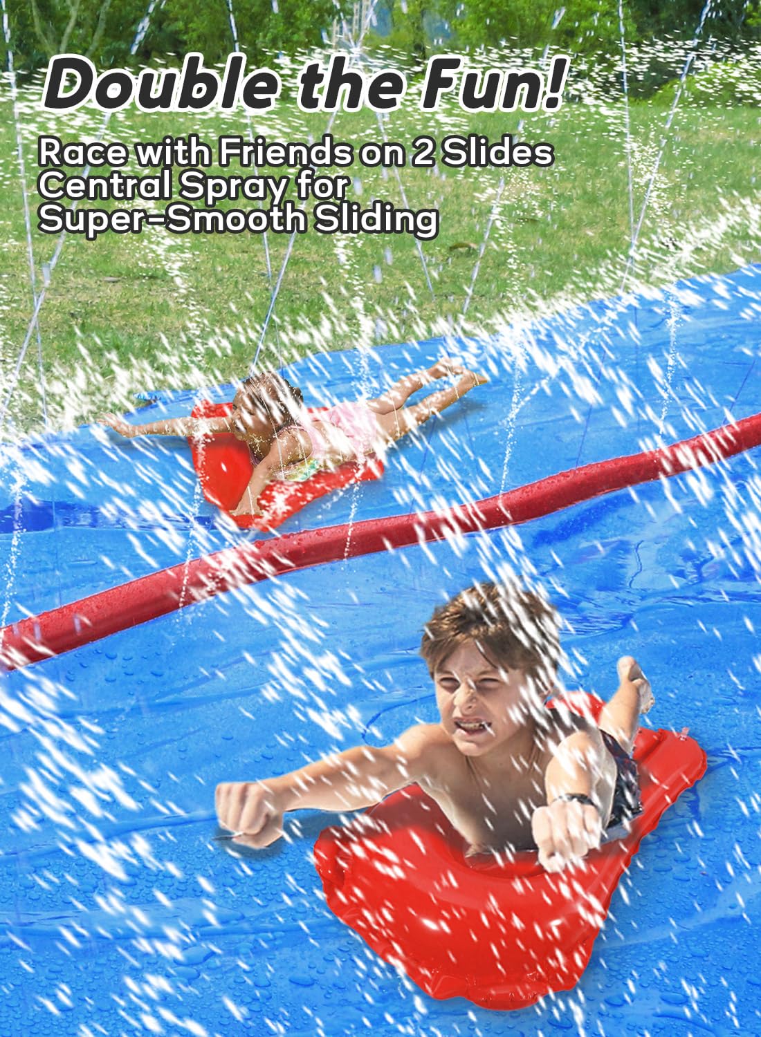 Spring Water 22ft compact slip and slide for small backyards