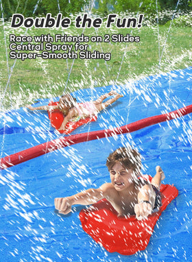 Spring Water 22ft compact slip and slide for small backyards