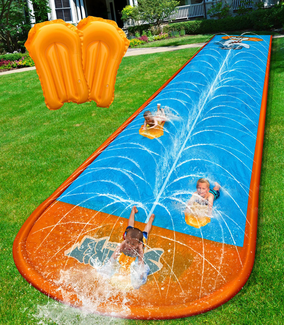 Spring Water slip and slide 22ft two-lane backyard fun
