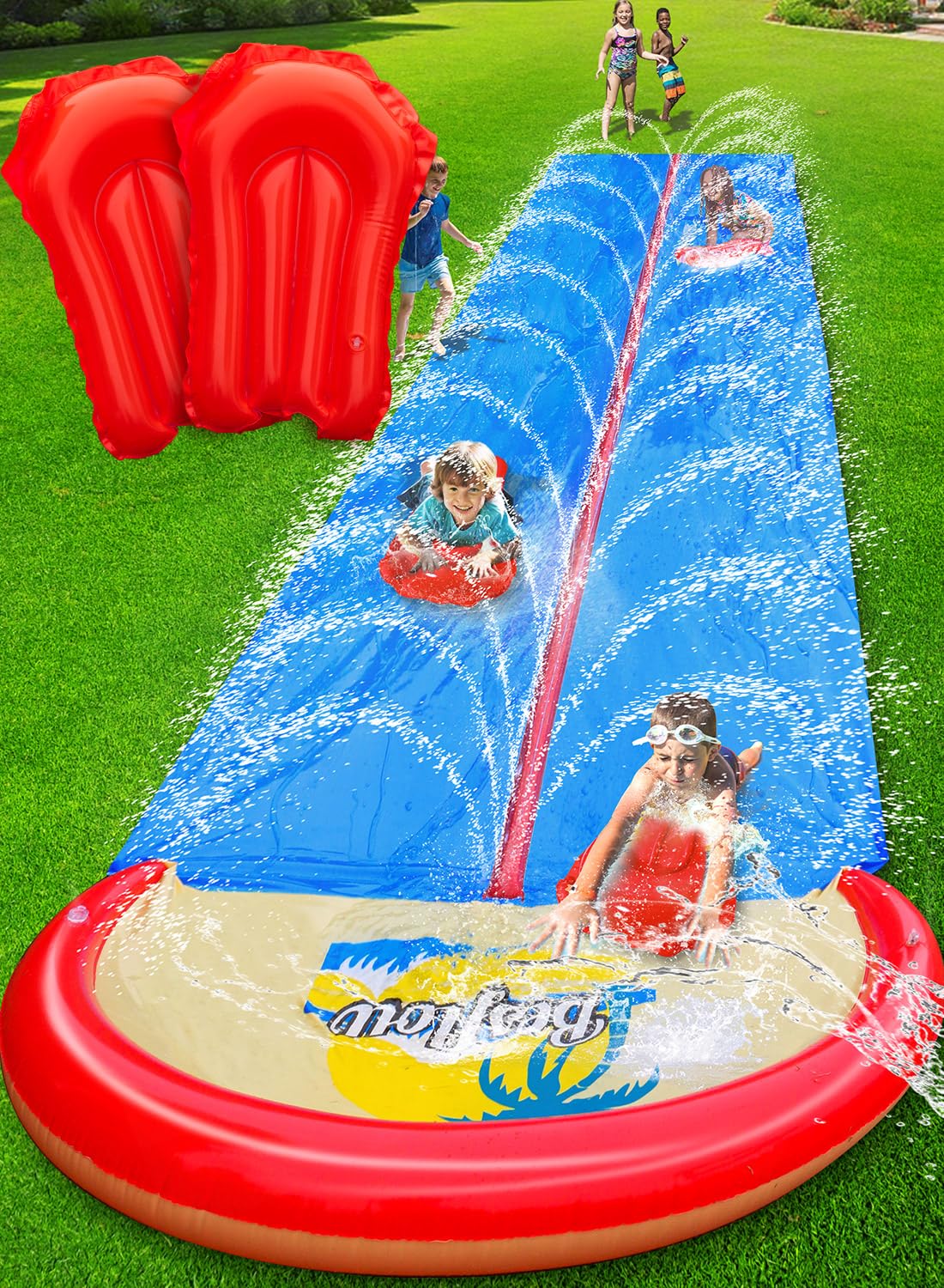 Spring Water double-lane slip and slide for backyard fun
