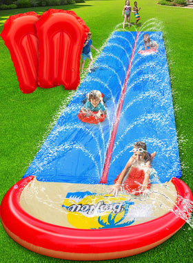 Spring Water double-lane slip and slide for backyard fun