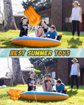 Spring Water Slip and Water Slide ideal for kids ages 5–8 with safety rails.
