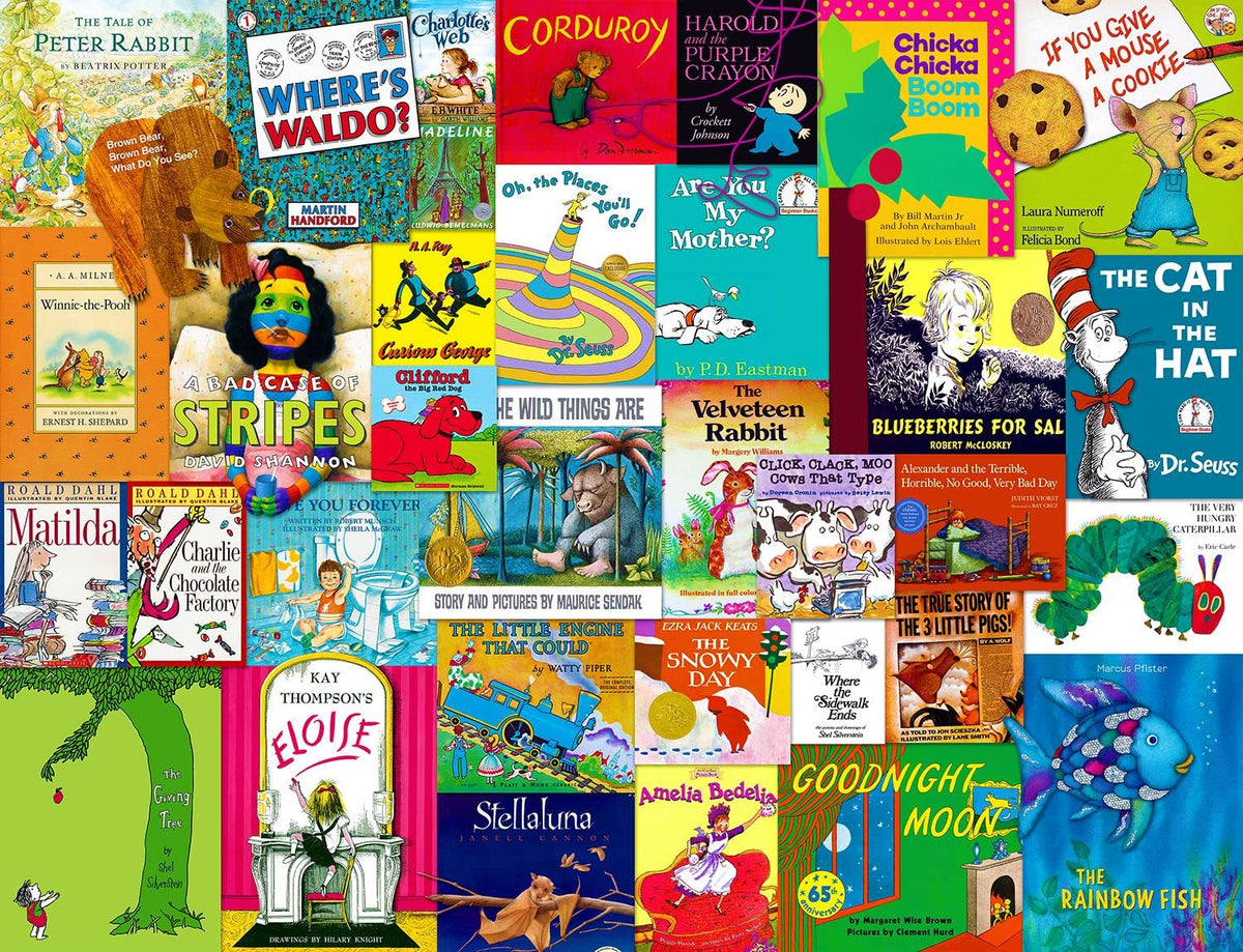 Springbok Childhood Stories puzzle cover collection for nostalgic family nights.