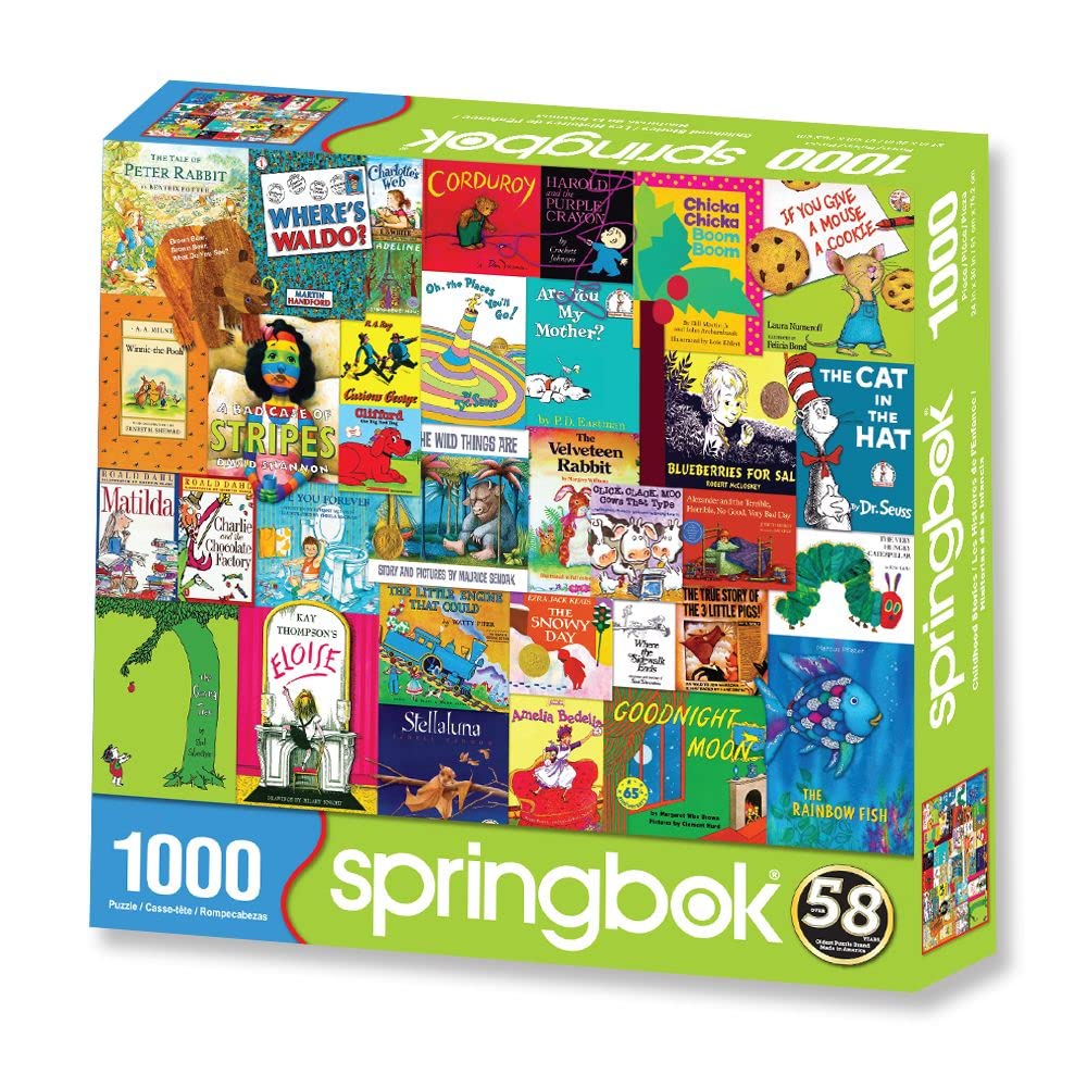 Springbok Childhood Stories puzzle features vibrant colors for immersive puzzling.