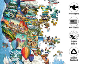 Springbok coast-to-coast landmarks puzzle, vibrant colors for cozy evenings.