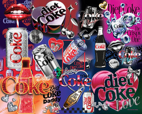 Springbok Diet Coke Bling puzzle collage featuring cans for vibrant, engaging puzzling sessions