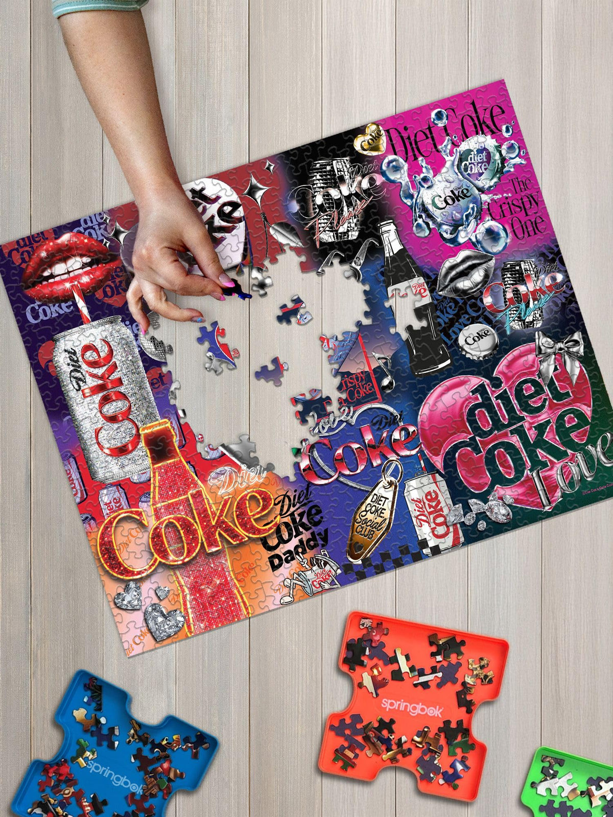 Springbok Diet Coke Bling poster-included design aids quicker piece placement